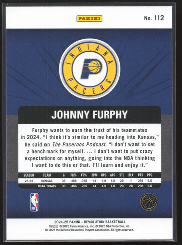 
2024-25 Panini Revolution #112 Johnny Furphy