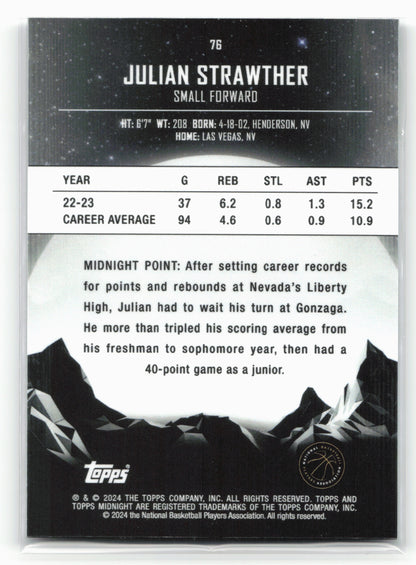 2023-24 Topps Midnight #76 Julian Strawther NM