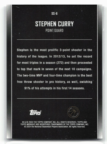 
2023-24 Topps Midnight #SS-6 Stephen Curry Star Studded