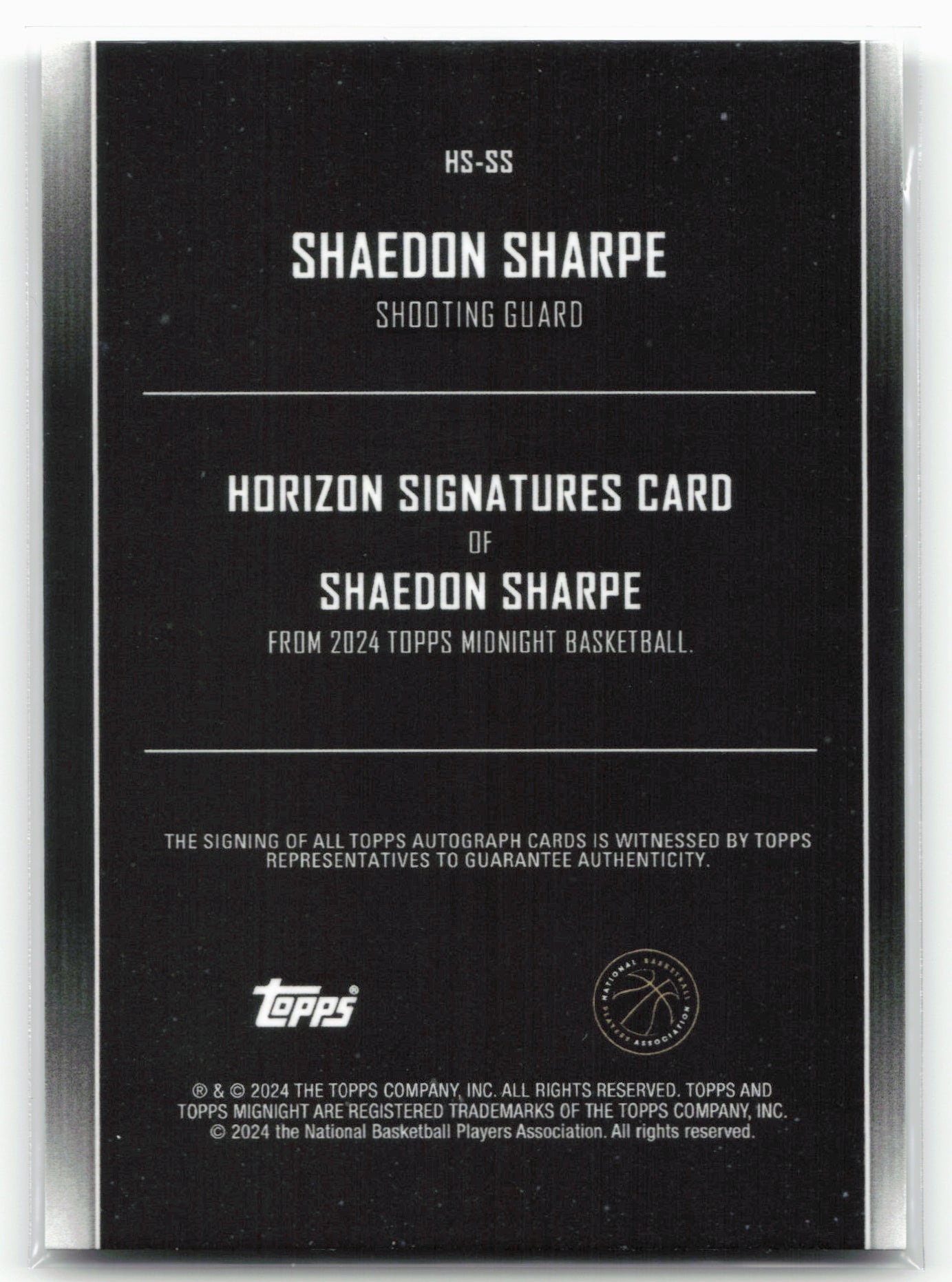 2023-24 Topps Midnight #HS-SS Shaedon Sharpe Signatures Twilight Max #/199