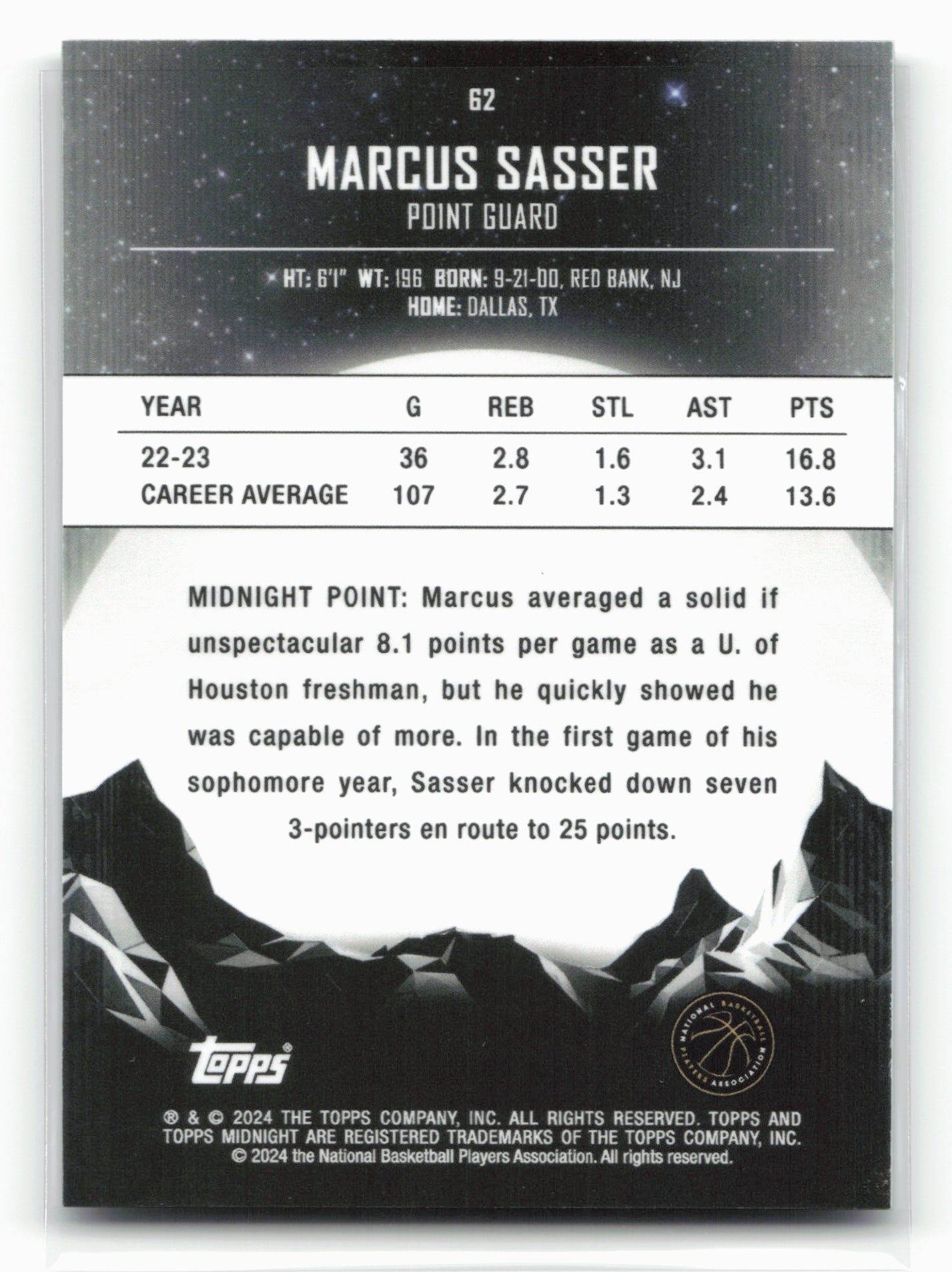 2023-24 Topps Midnight #62 Marcus Sasser NM62