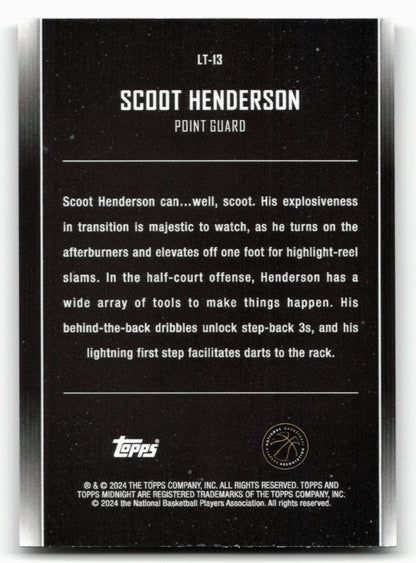 2023-24 Topps Midnight #LT-13 Scoot Henderson Lunar Tide Twilight #/99