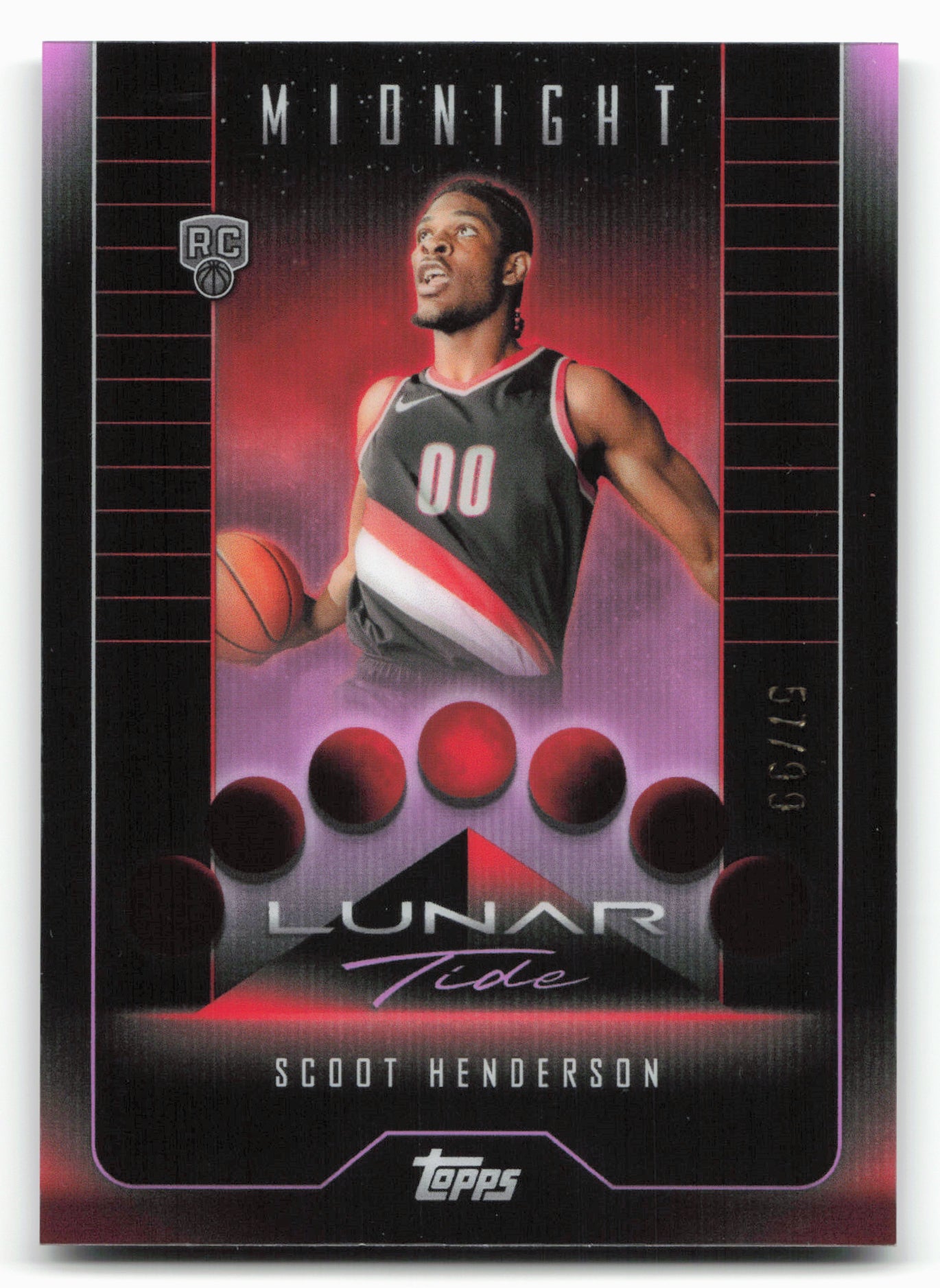 2023-24 Topps Midnight #LT-13 Scoot Henderson Lunar Tide Twilight #/99