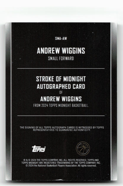 2023-24 Topps Midnight #SMA-AW Andrew Wiggins Autographs Midnight #/12
