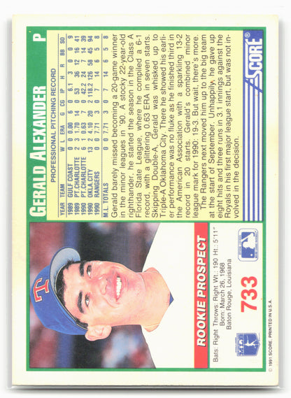 1991 Score #733 Gerald Alexander