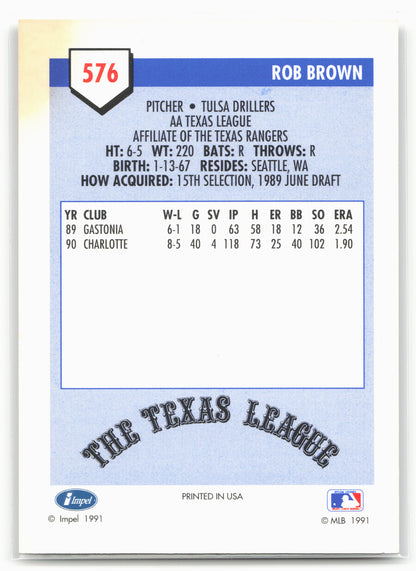 1991 Line Drive AA #576 Rob Brown