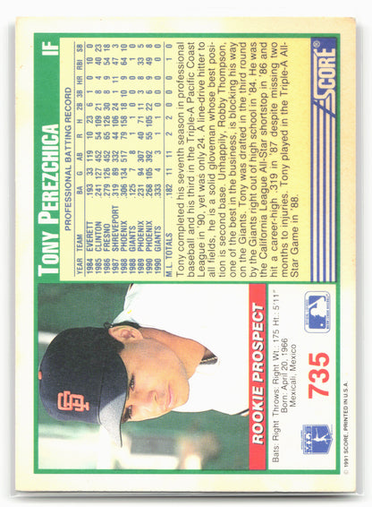 1991 Score #735 Tony Perezchica