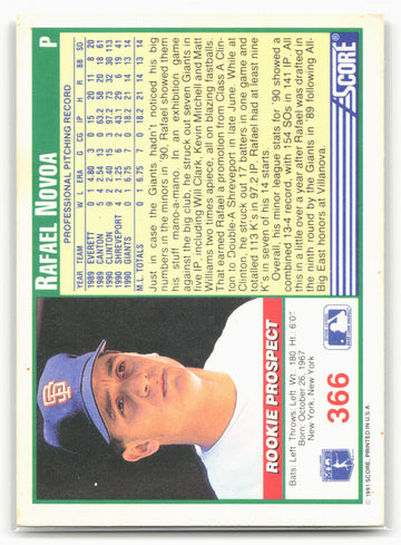 1991 Score #366 Rafael Novoa