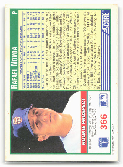 1991 Score #366 Rafael Novoa