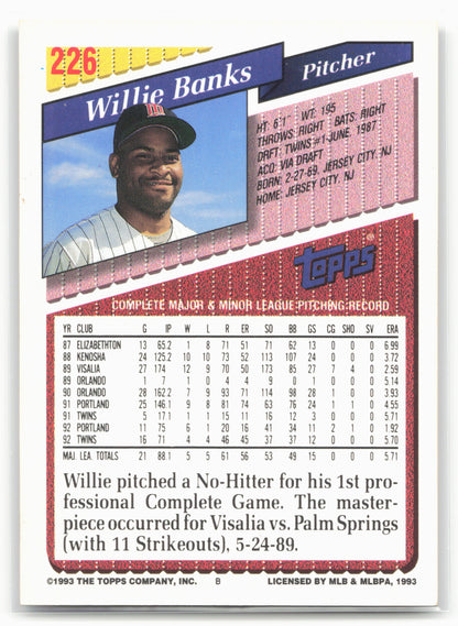 1993 Topps #226 Willie Banks Gold