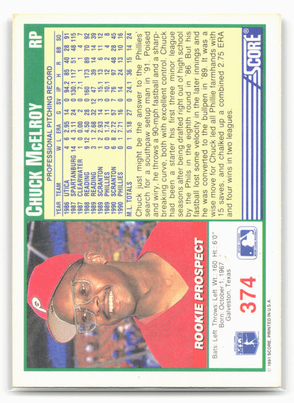 1991 Score #374 Chuck McElroy