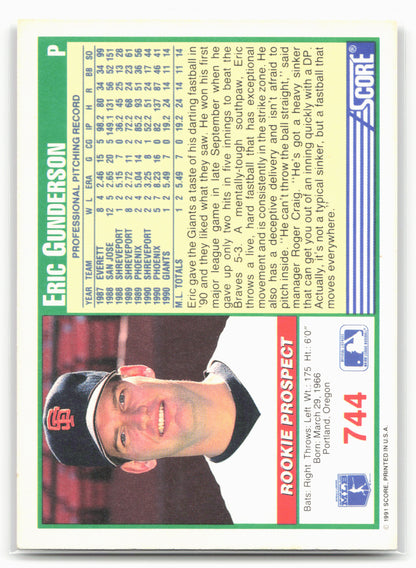 1991 Score #744 Eric Gunderson