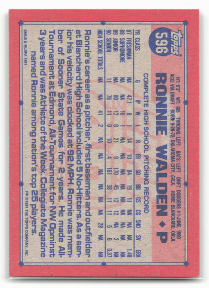 1991 Topps #596 Ronnie Walden