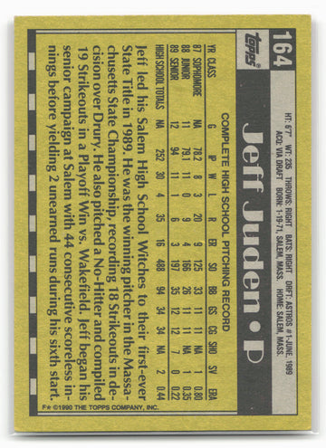 1990 Topps #164 Jeff Juden