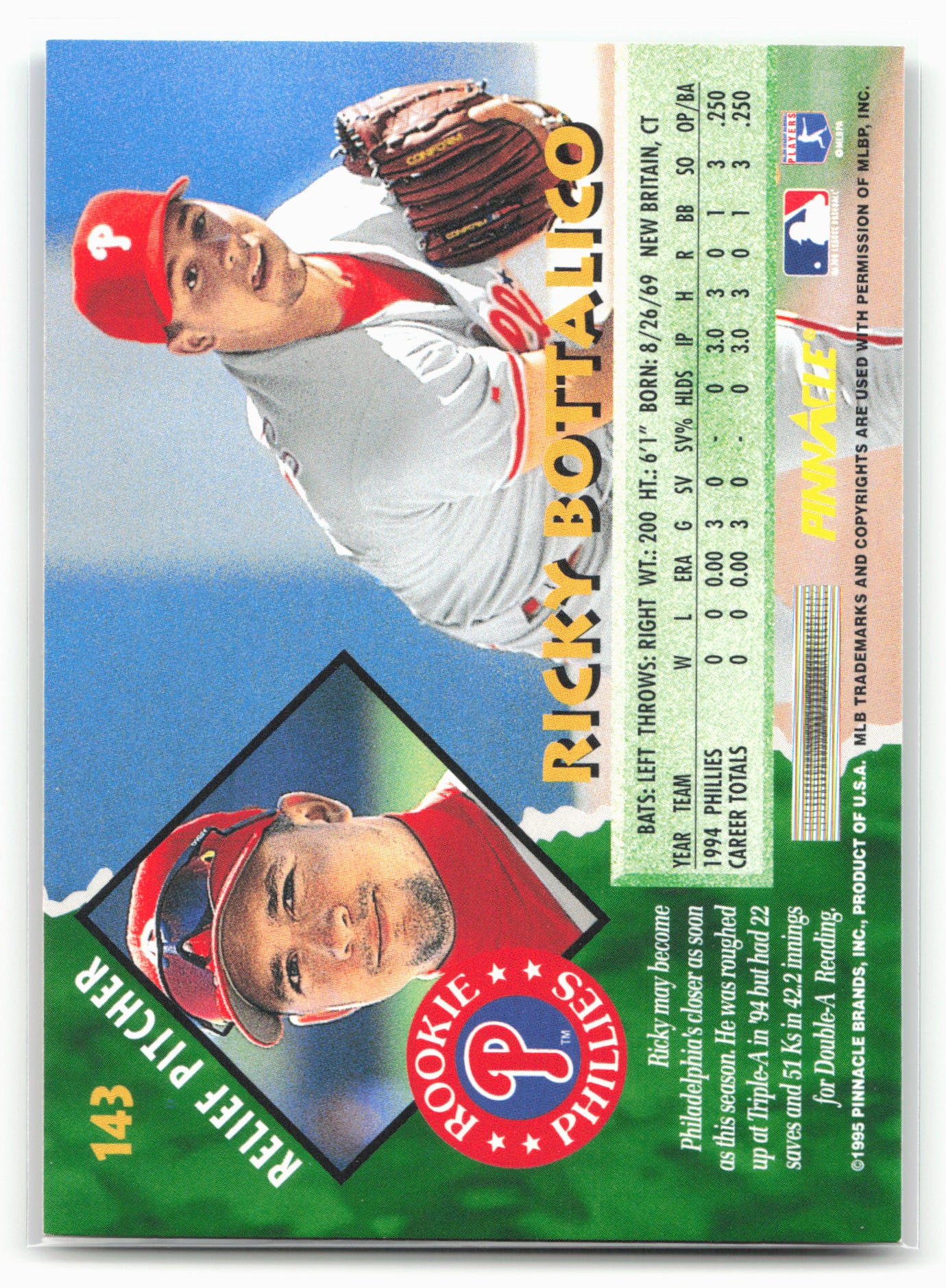 1995 Pinnacle #143 Ricky Bottalico