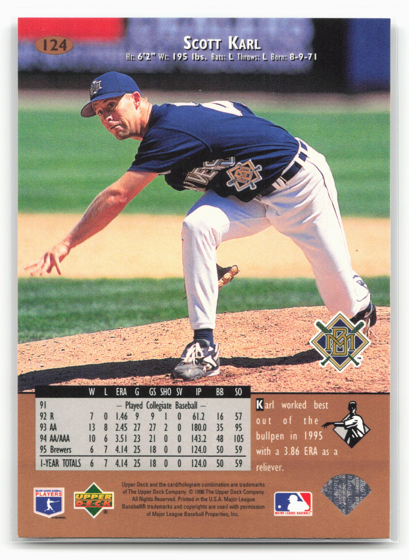 1996 Upper Deck #124 Scott Karl