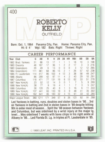 1991 Donruss #400b Roberto Kelly