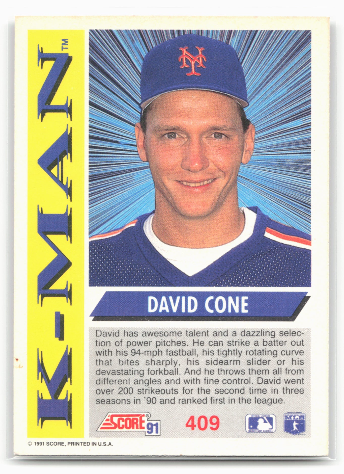1991 Score #409 David Cone