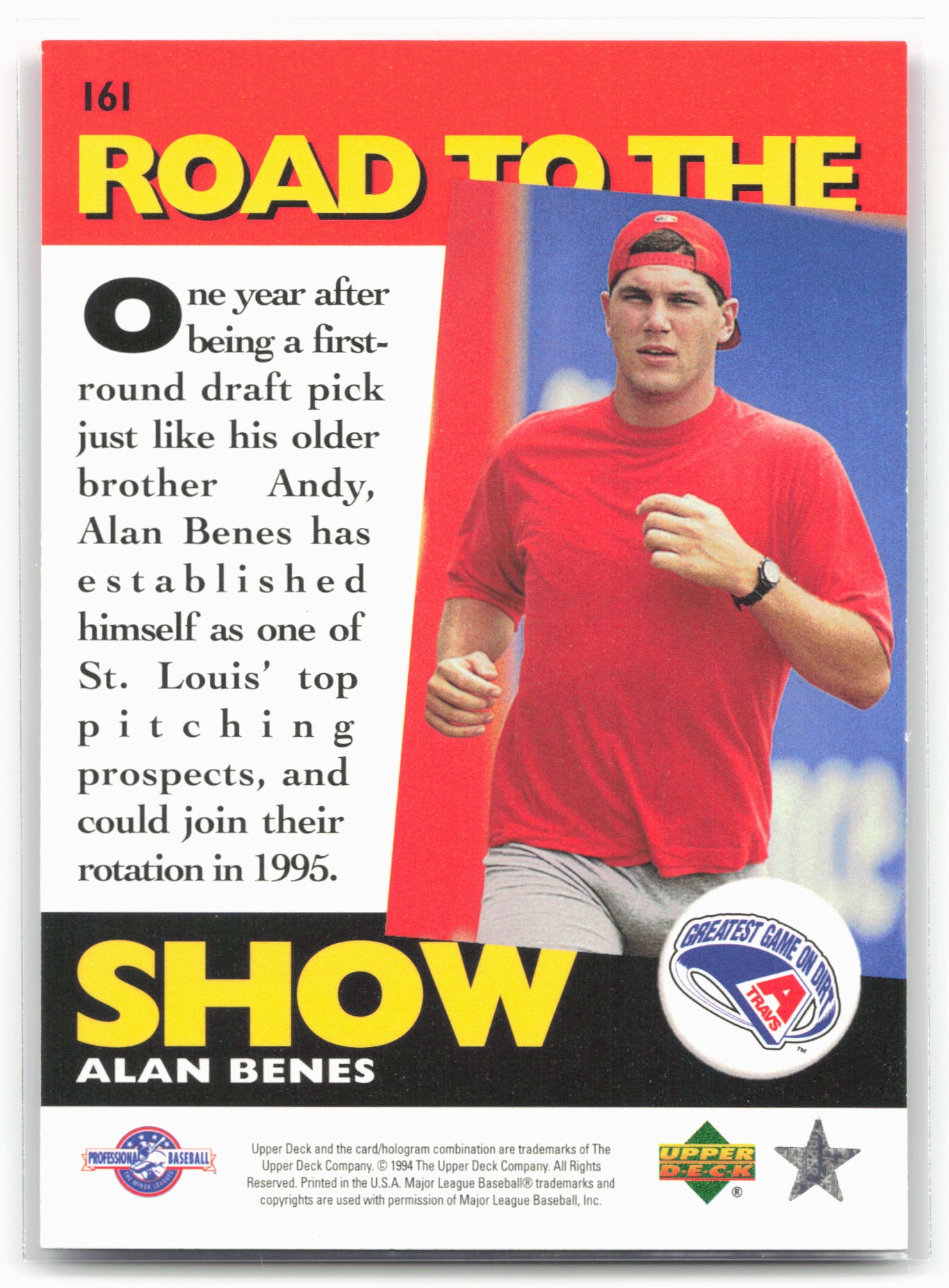 1994 Upper Deck Road to the show #161 Alan Benes