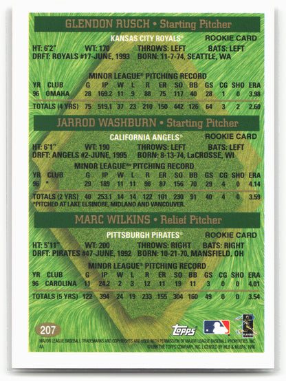 1997 Topps #207 Glendon Rusch / Jarrod Washburn / Marc Wilkins PROS