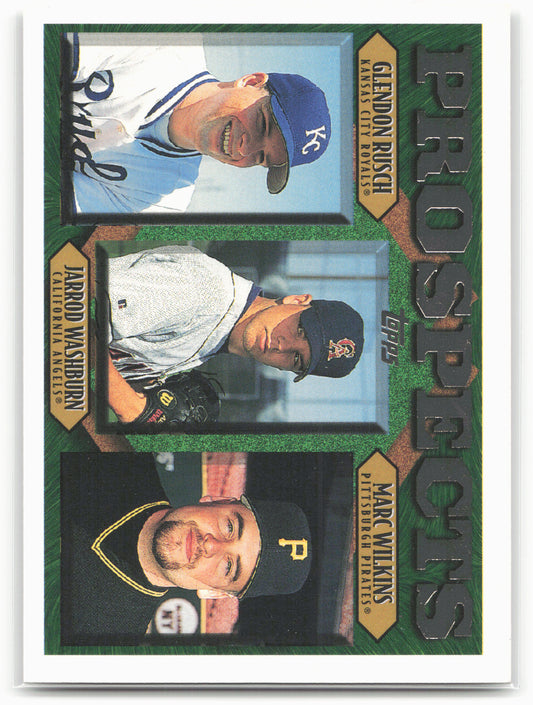 1997 Topps #207 Glendon Rusch / Jarrod Washburn / Marc Wilkins PROS