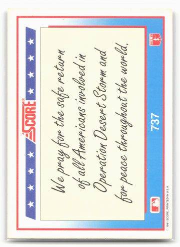 
1991 Score #737a American Flag "© 1991 SCORE" on back