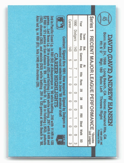 1991 Donruss #45 Dave Hansen