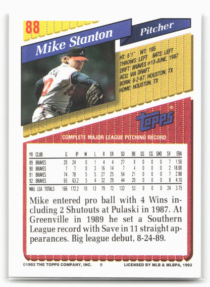 1993 Topps #88 Mike Stanton Gold