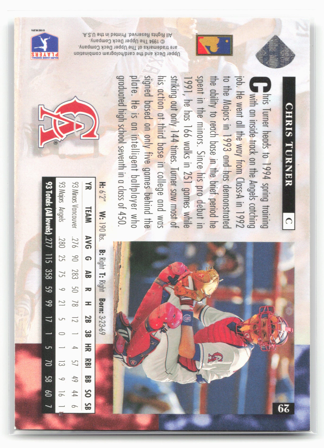 1994 Upper Deck #29 Chris Turner Electric Diamond