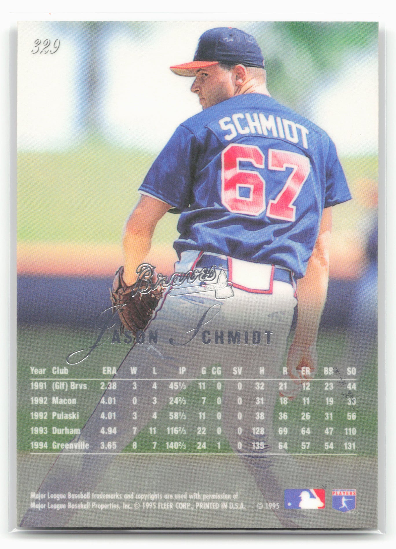 1995 Flair #329 Jason Schmidt