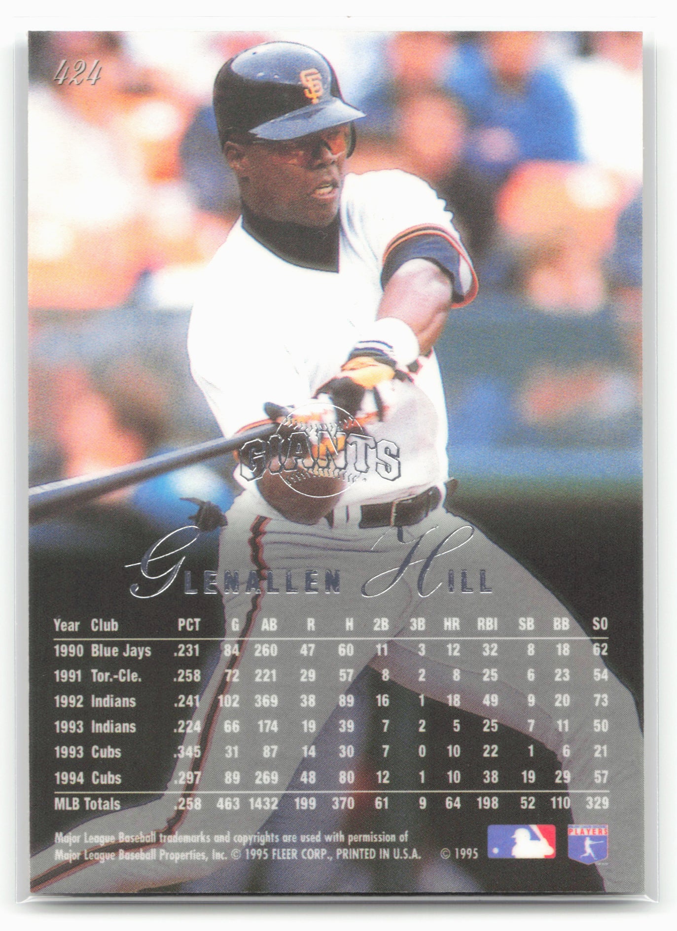 1995 Flair #424 Glenallen Hill