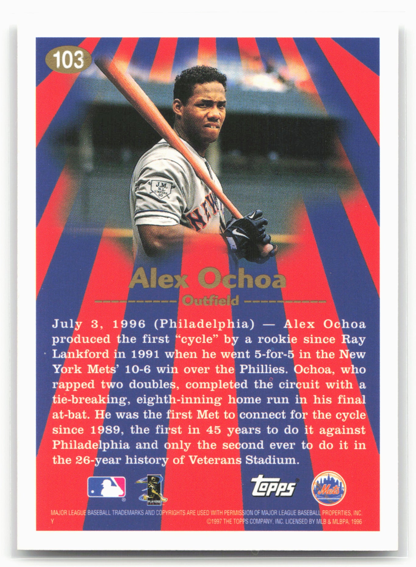 1997 Topps #103 Alex Ochoa