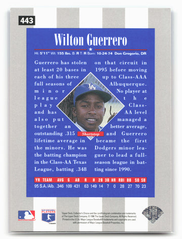 1996 Collector's Choice #443 Wilton Guerrero