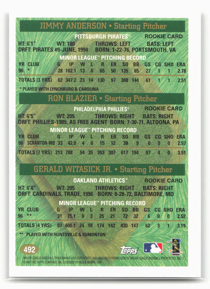 1997 Topps #492 Jimmy Anderson / Ron Blazier / Gerald Witasick Jr. PROS