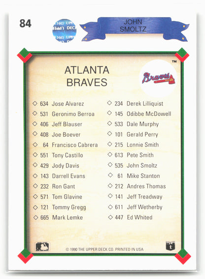 1990 Upper Deck #84 John Smoltz