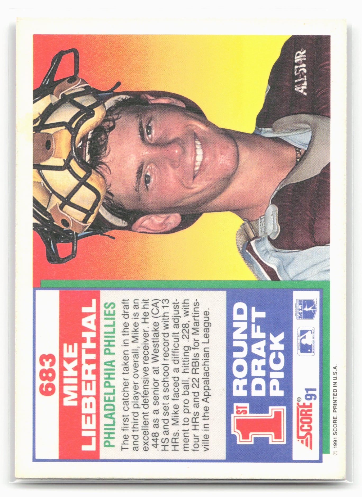 1991 Score #683 Mike Lieberthal