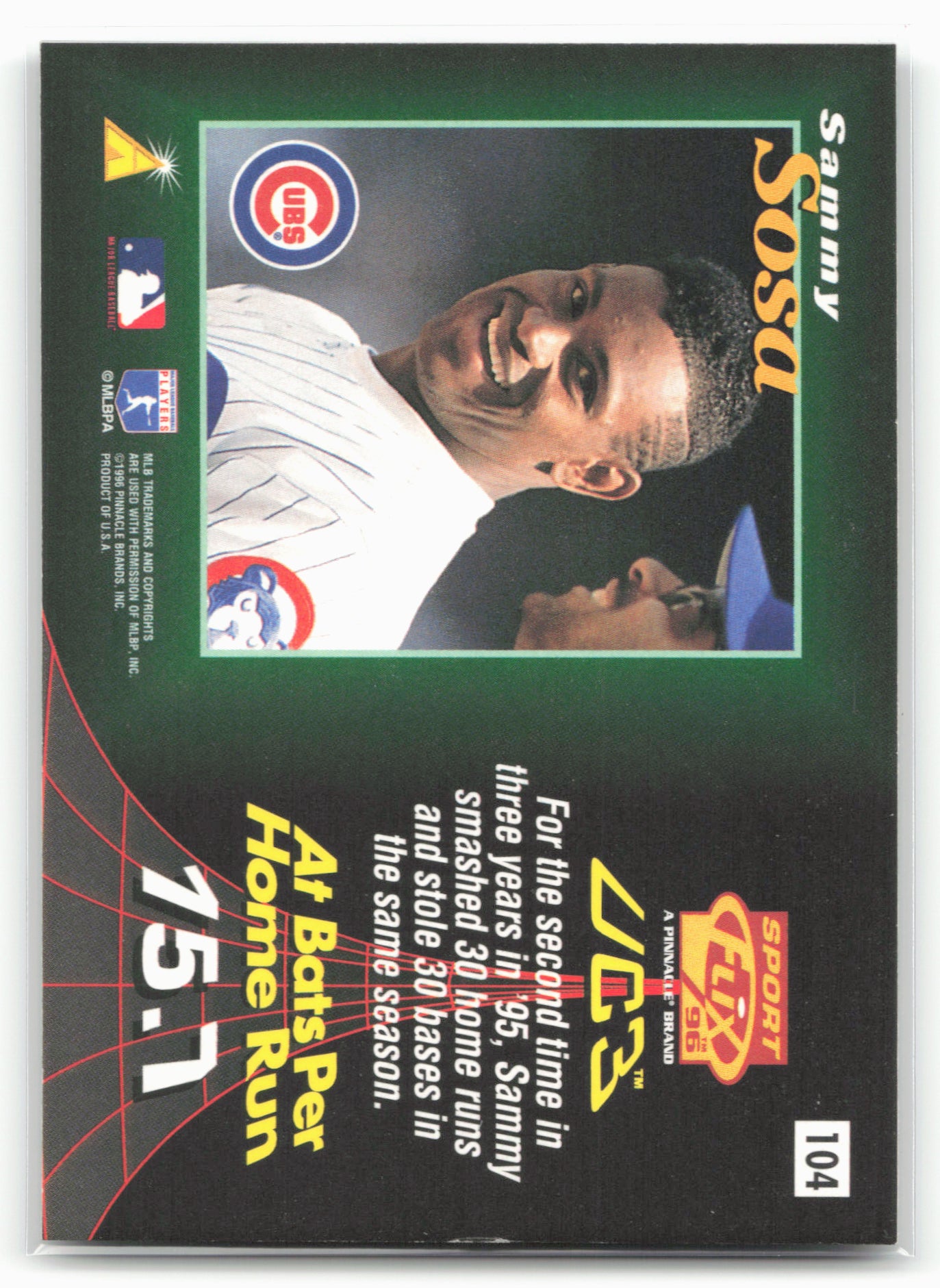 1996 Sportflix #104 Sammy Sosa