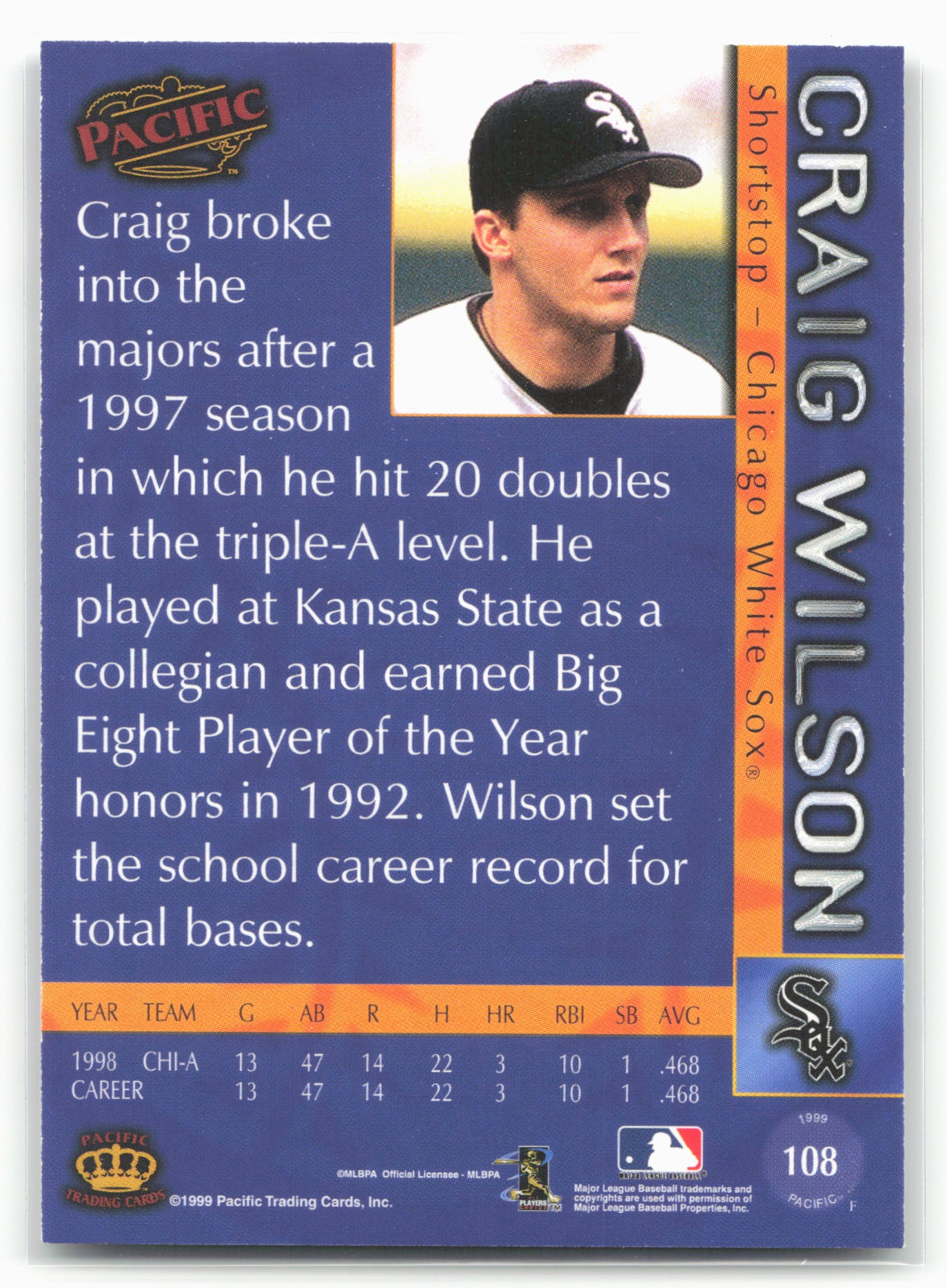 1999 Pacific #108 Craig Wilson