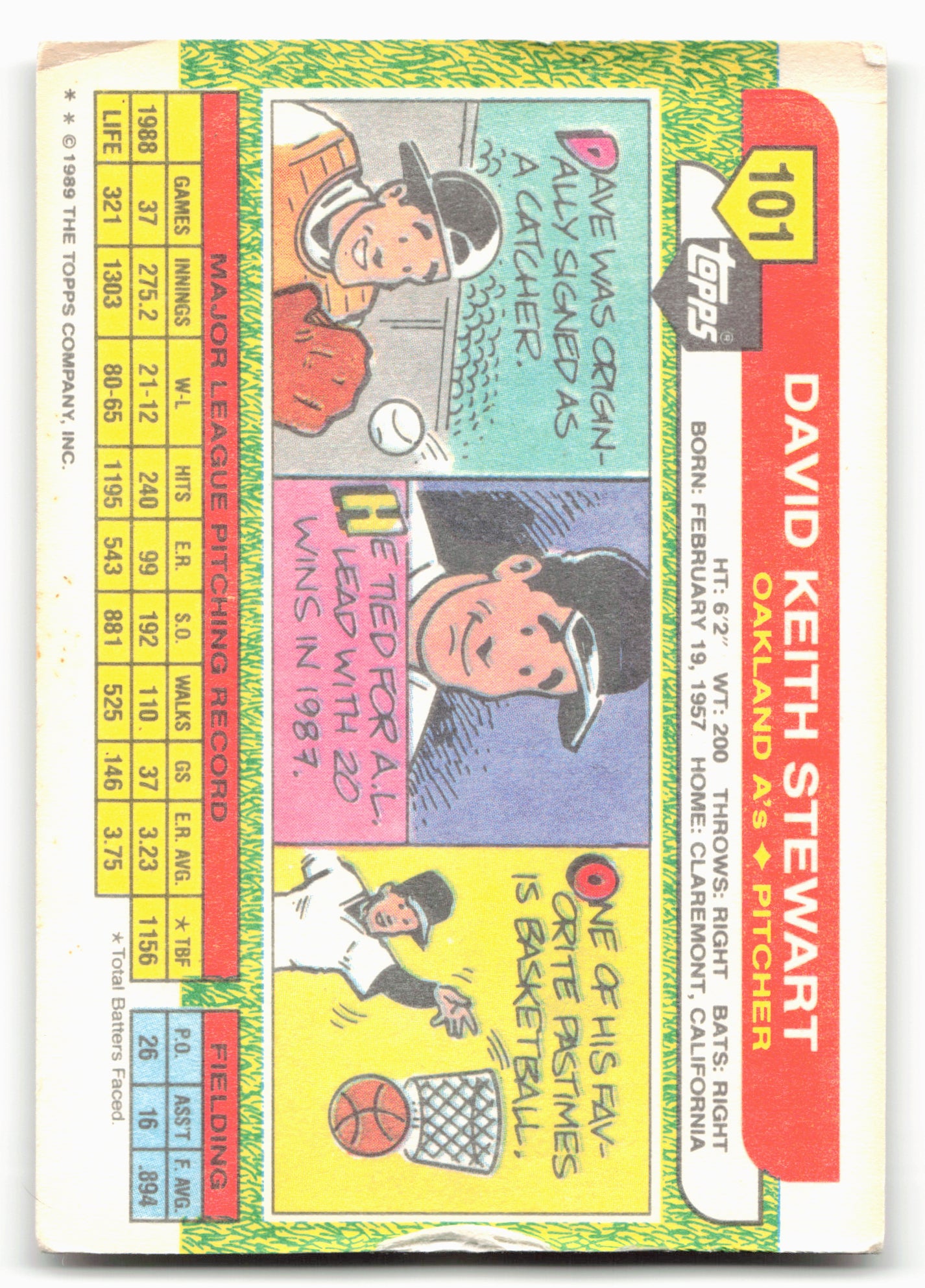 1989 Topps Big #101 Dave Stewart