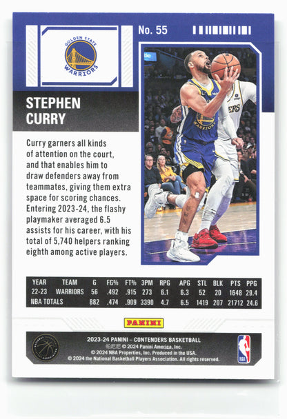2023-24 Panini Contenders #55 Stephen Curry Game Ticket Red