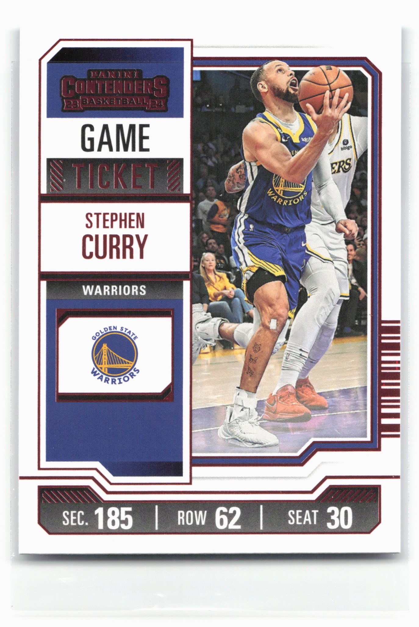 2023-24 Panini Contenders #55 Stephen Curry Game Ticket Red