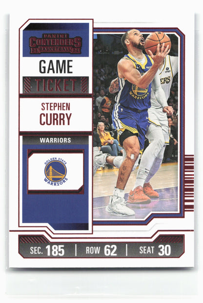 2023-24 Panini Contenders #55 Stephen Curry Game Ticket Red