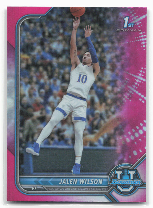 2021-22 Bowman University #3 Jalen Wilson Pink