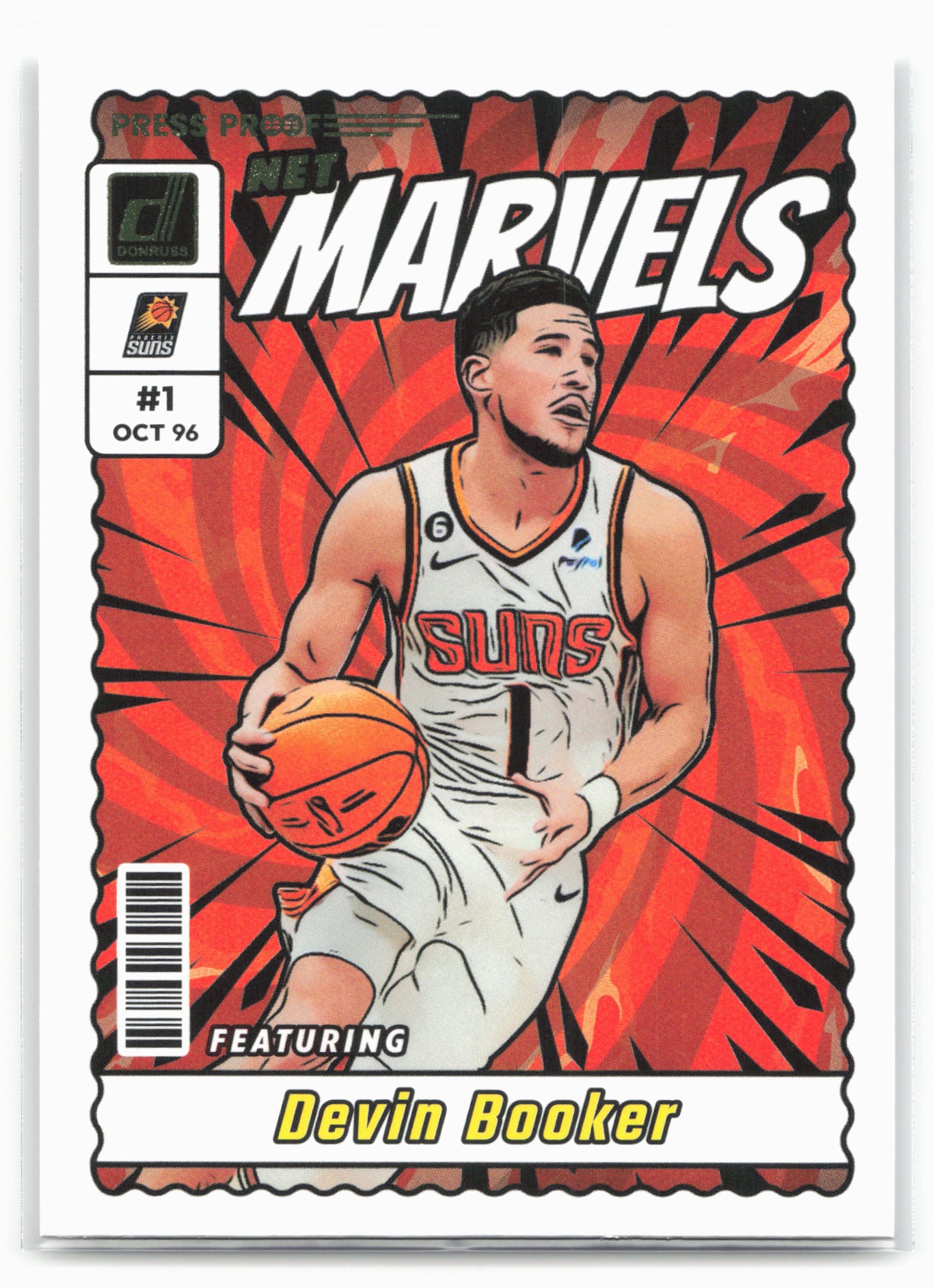 2023-24 Donruss #5 Devin Booker Net Marvels Press Proof