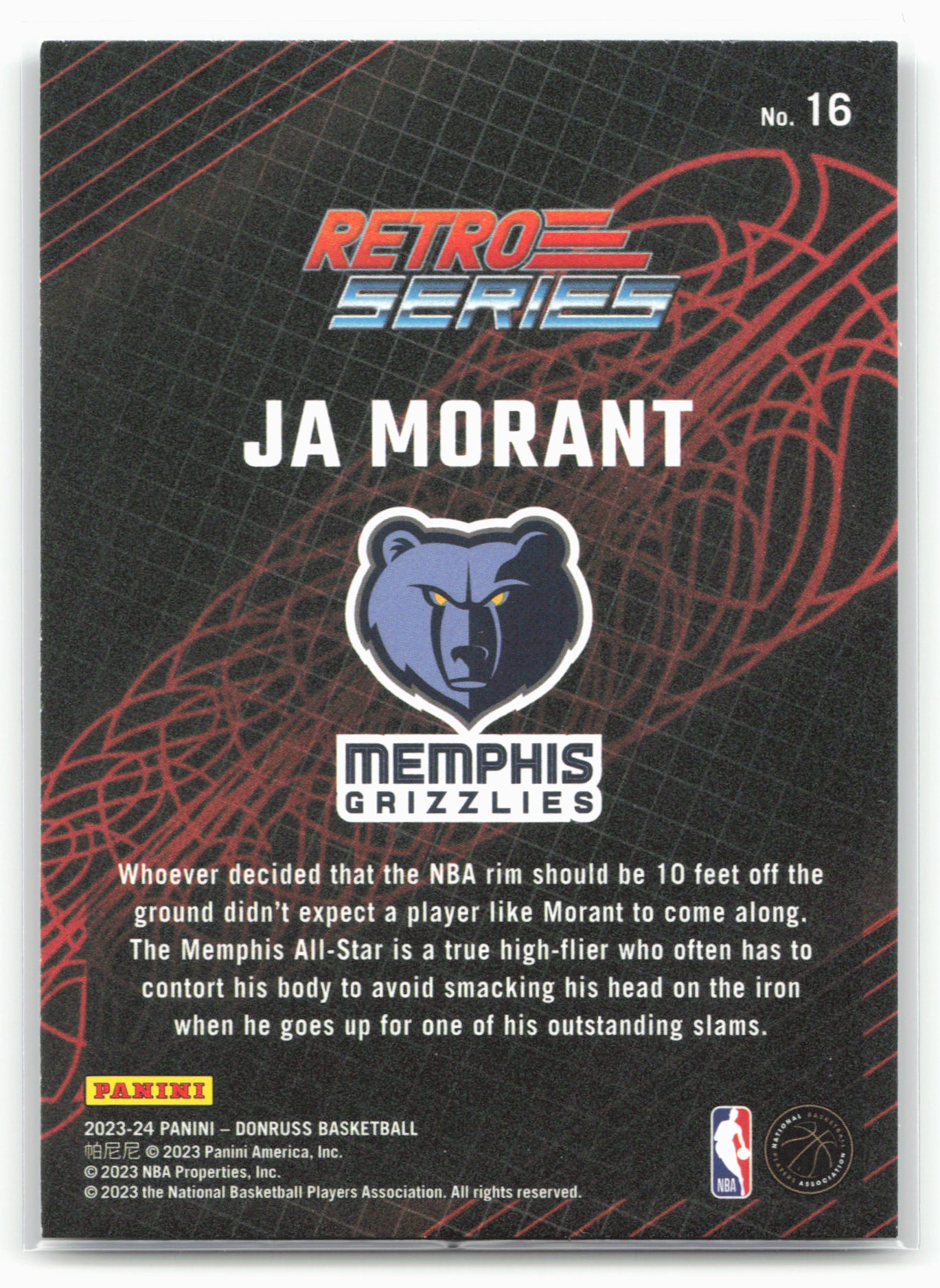 2023-24 Donruss #16 Ja Morant Retro Series Press Proof
