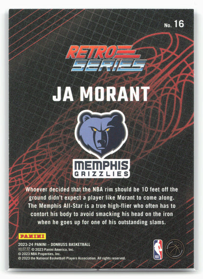 2023-24 Donruss #16 Ja Morant Retro Series Press Proof