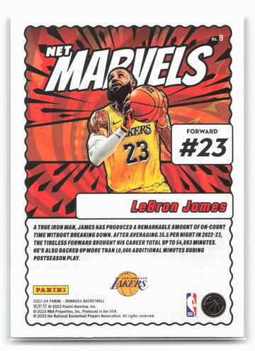 
2023-24 Donruss #9 LeBron James Net Marvels