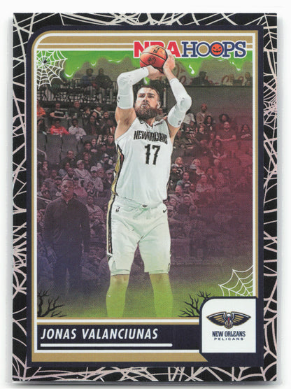 2023-24 Hoops Haunted Hoops #112 Jonas Valanciunas Holo Webs