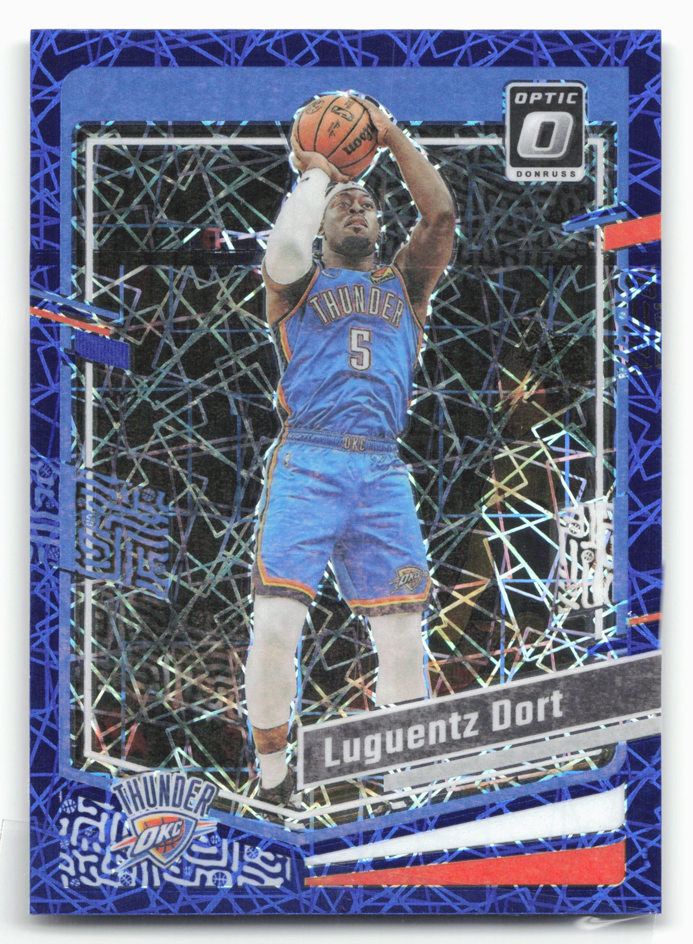 2023-24 Donruss Optic #6 Luguentz Dort Blue Velocity