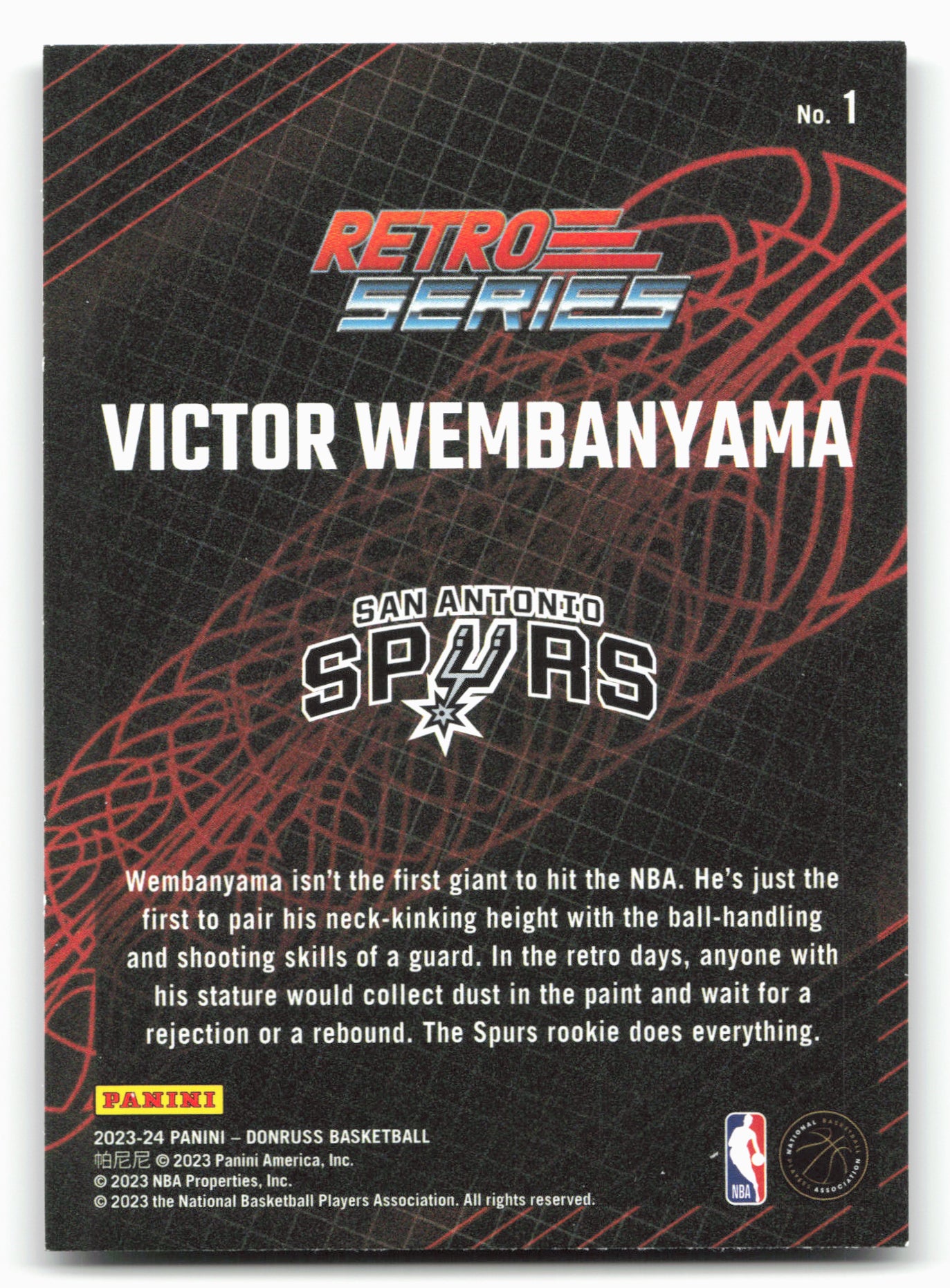 2023-24 Donruss #1 Victor Wembanyama Retro Series